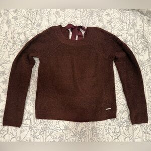 Abercrombie Holiday Sweater with Tie Back in Burgundy